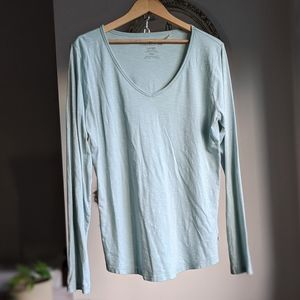 Toad & co Marley LS Tee long sleeve organic cotton shirt Blue slate large